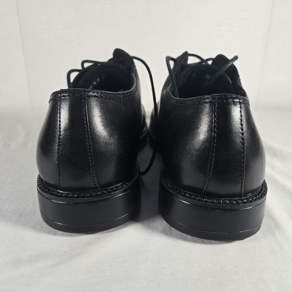 Thom McAn Leather Shoes Dress Casual Cap Toe Lace Up Oxford Black Mens 10 - Picture 2 of 8
